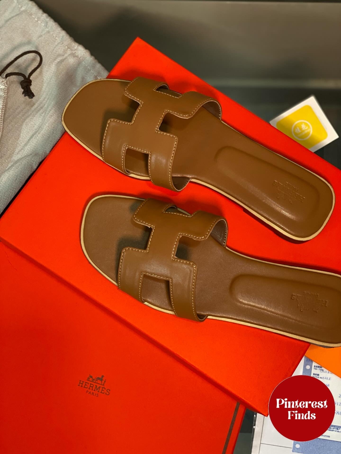 Hermes H Slides Premium High Quality - Brown