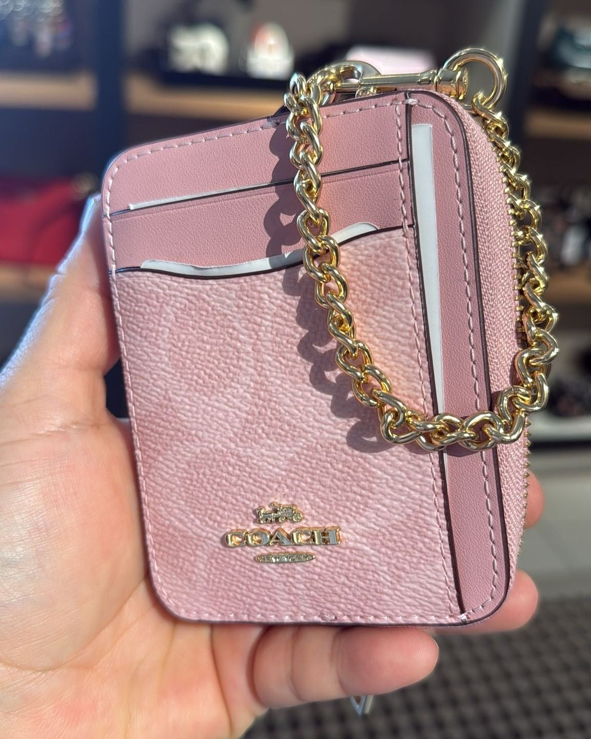 Coach Zip Card Case In The Signature Canvas