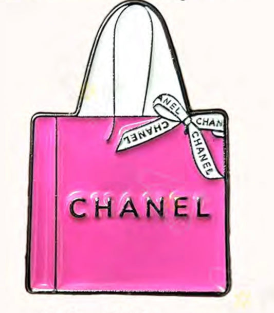 Chanel Pink Shopping Bag Metal Phone Sticker