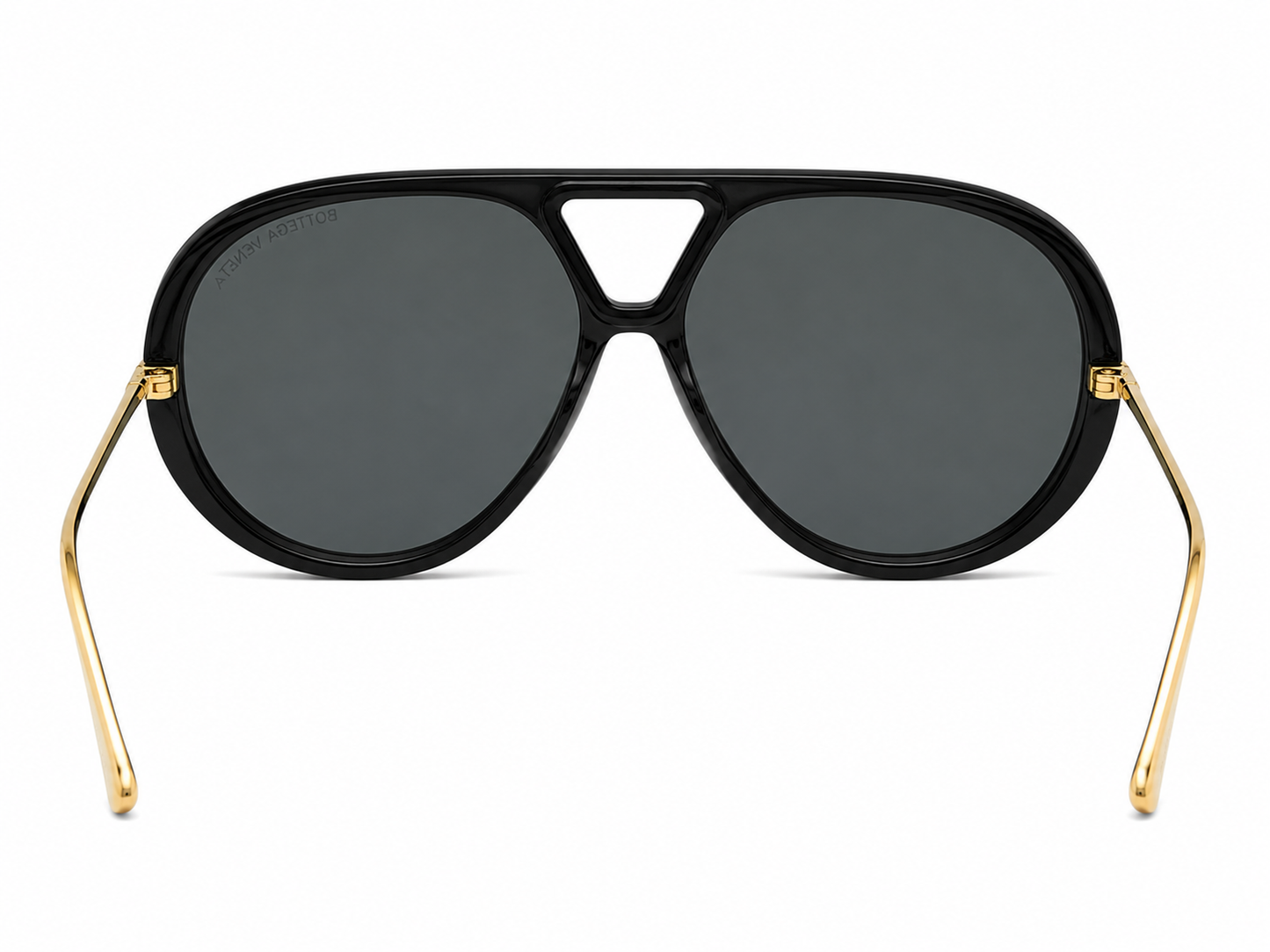 Bottega Veneta Oversized Aviator Sunglasses – (Black/Gold/Grey)