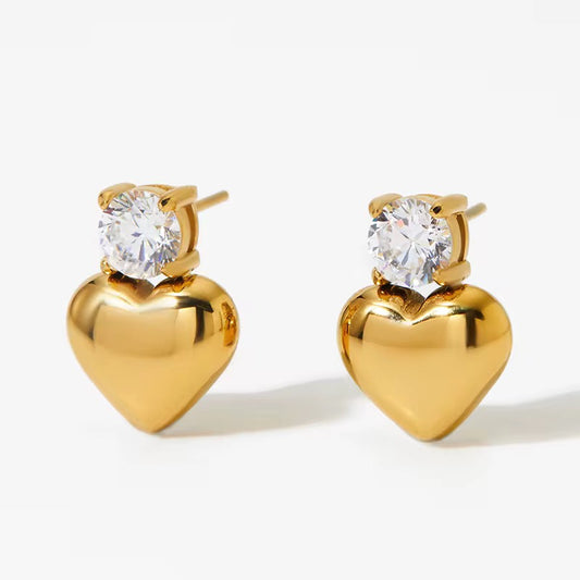 Crystal Crush Heart Studs