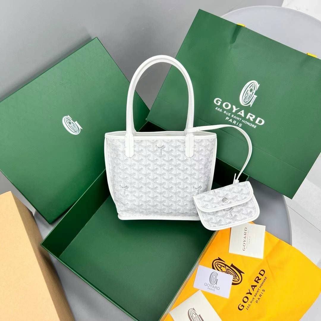 Goyard Goyardine Mini Anjou Bag (White)