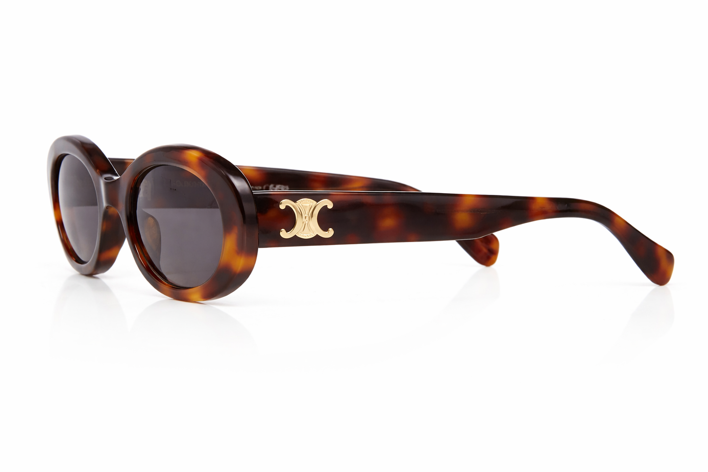 Celine Triomphe 01 Sunglasses in Acetate Oval Frame - Blonde Havana