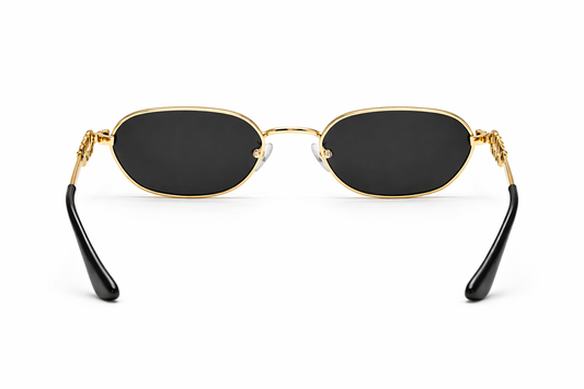 MIU MIU Signature Gold Rectangular Metal Sunglasses