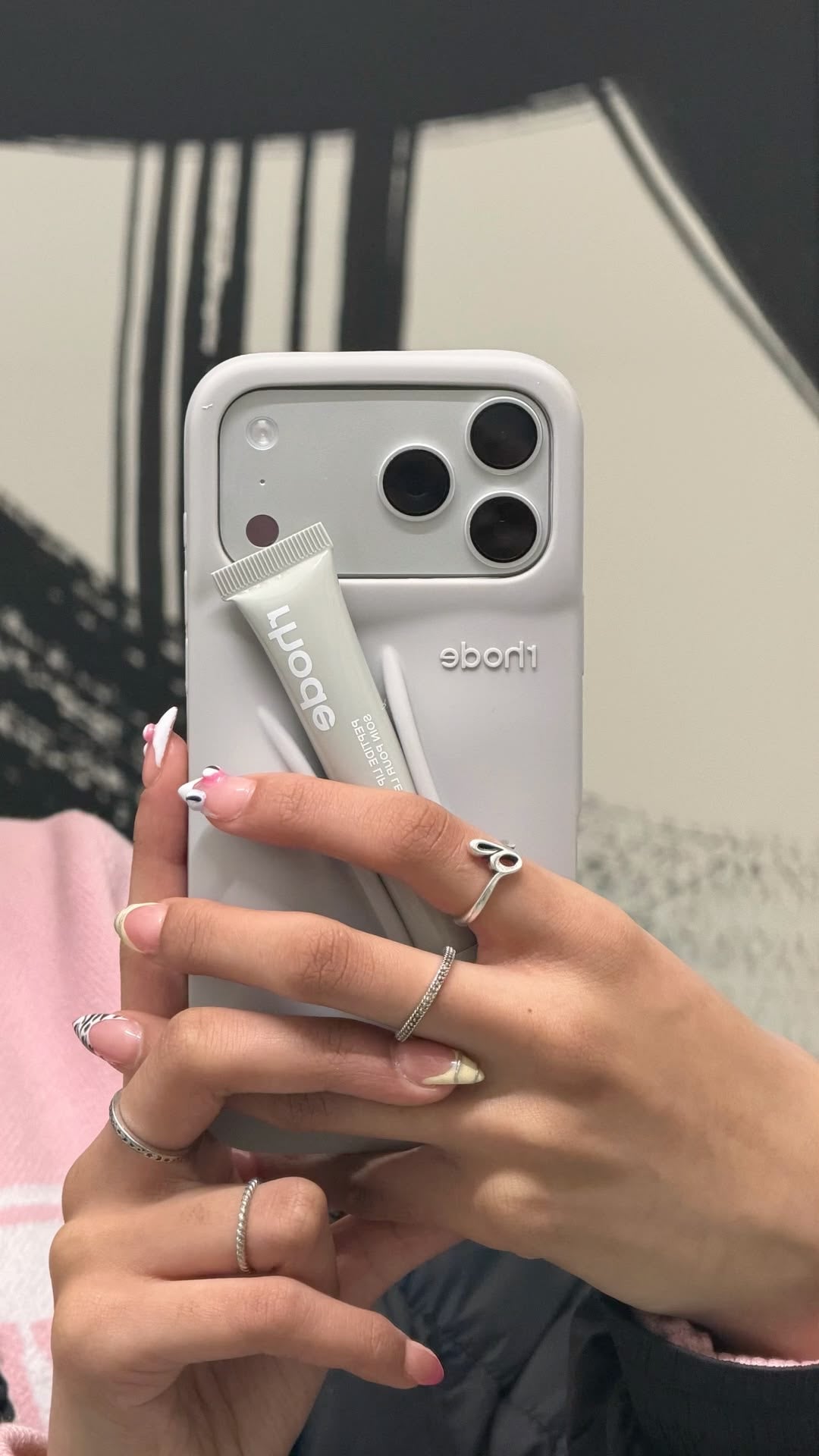 Rhode 17 pro max phone case with lip gloss
