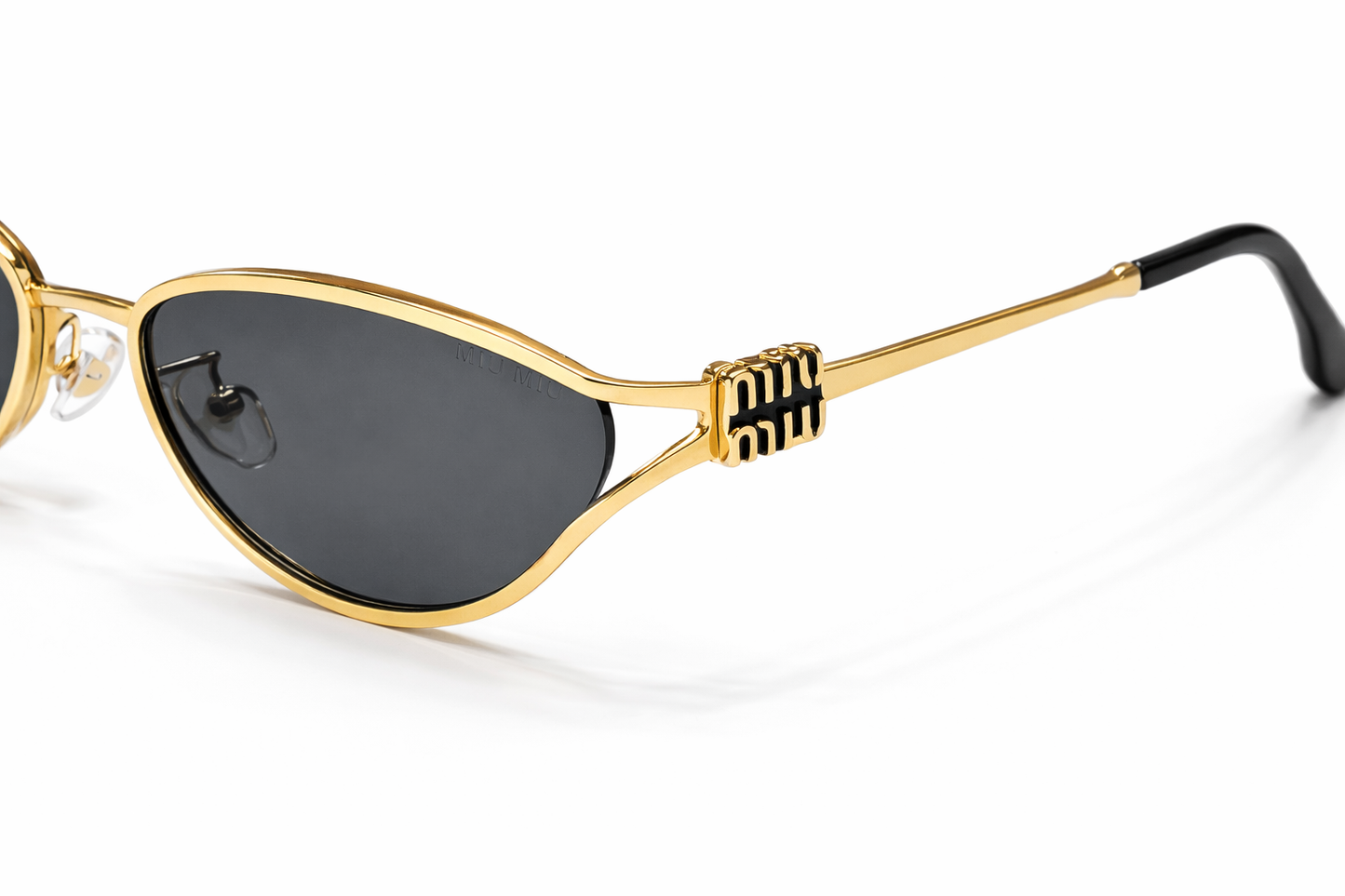 MIU MIU Gold Cat-Eye Metal Sunglasses