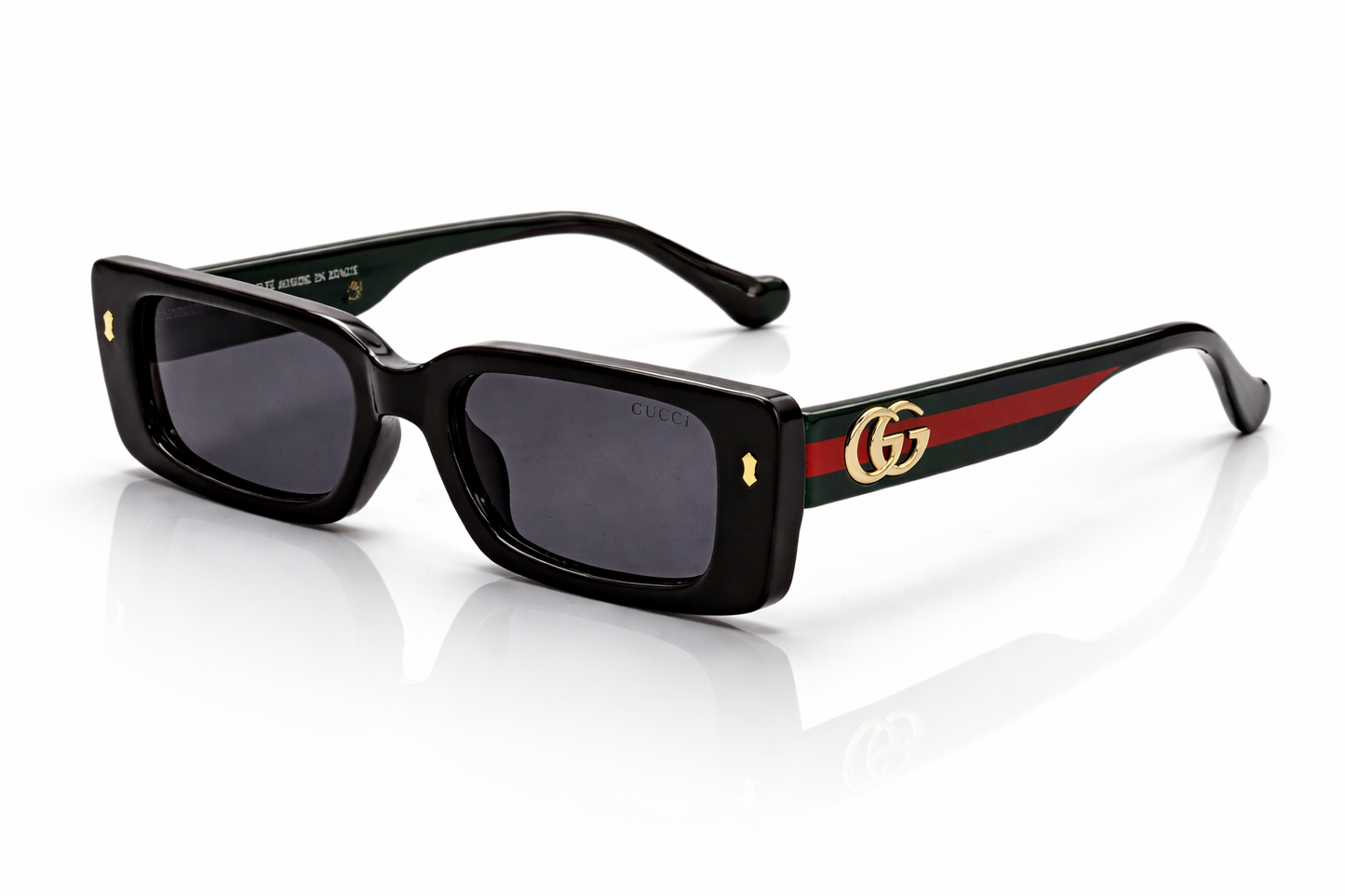 Gucci GG Web Stripe Rectangular Sunglasses