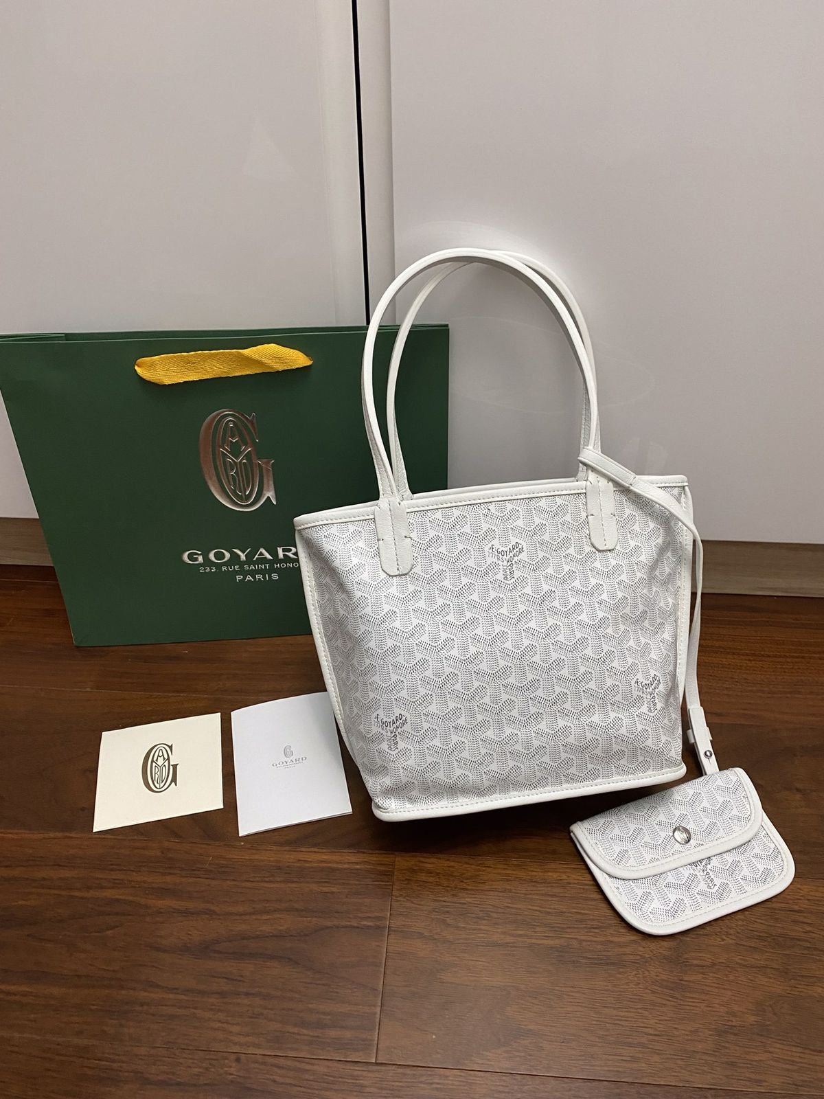 Goyard Goyardine Mini Anjou Bag (White)