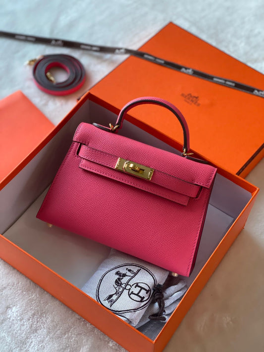 Hermes Kelly 20 Mini (Dark Pink)
