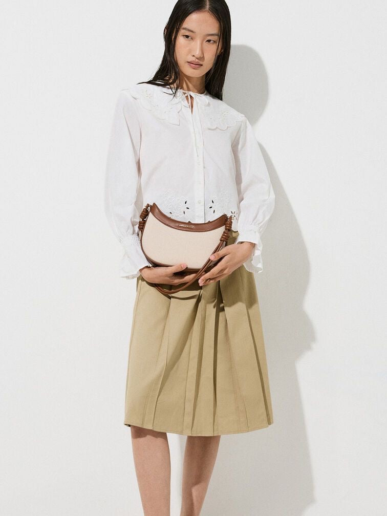 Charles & Keith Sabine Knotted-Strap Curved Shoulder Bag