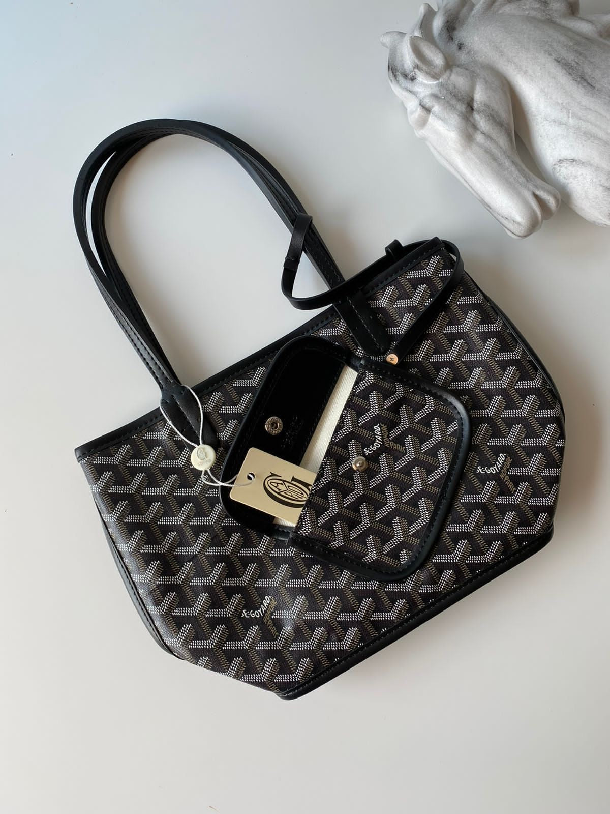 Goyard Goyardine Mini Anjou Bag (Black)