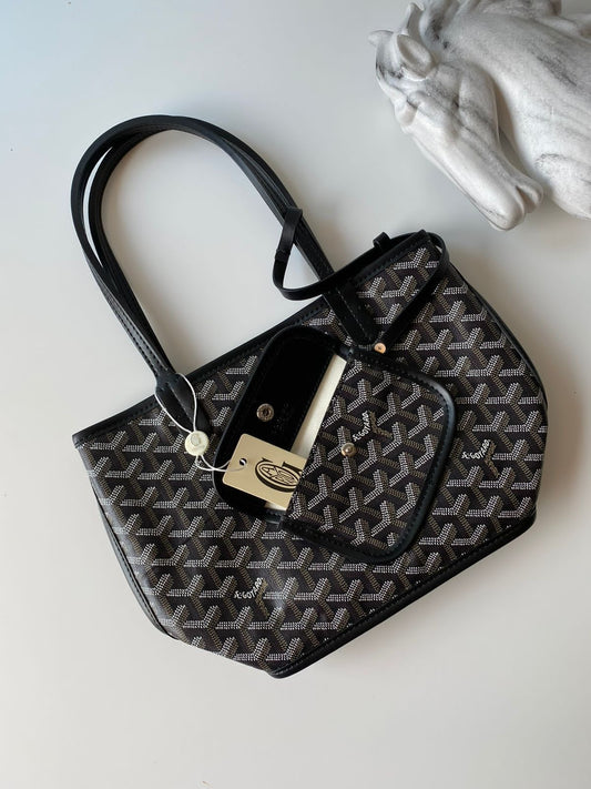 Goyard Goyardine Mini Anjou Bag (Black)