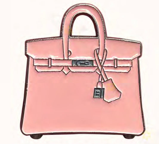 Pink Birkin Bag Metal Phone Sticker