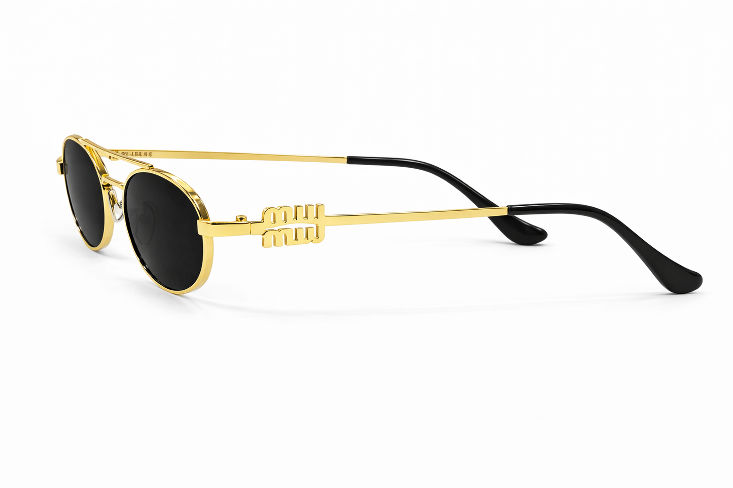 MIU MIU Aurelio Oval Gold Metal Frame Sunglasses