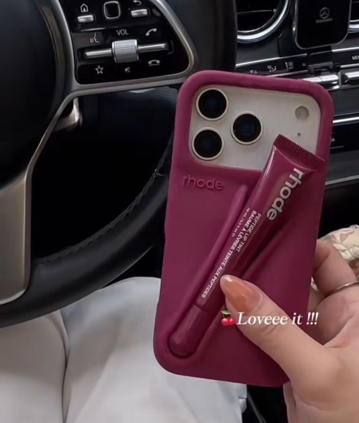 Rhode 17 pro max phone case with lip gloss
