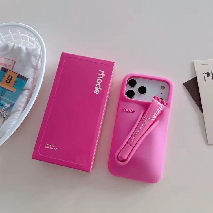 Rhode 17 pro max phone case with lip gloss