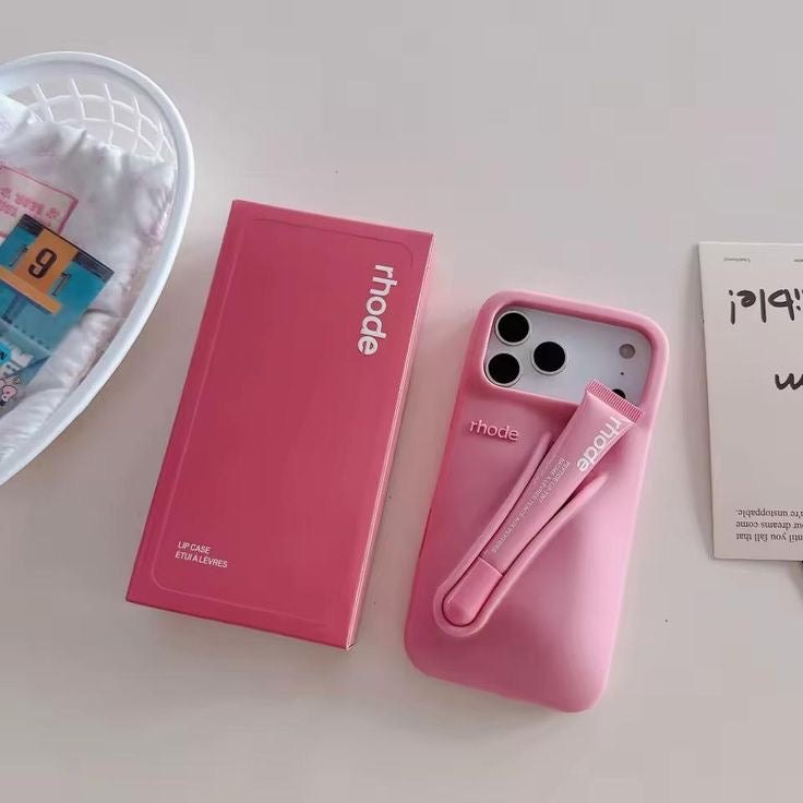 Rhode 17 pro max phone case with lip gloss