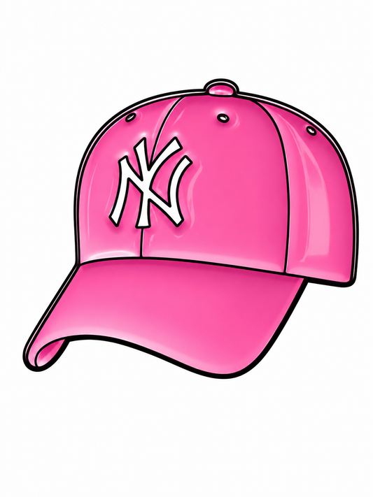 New York Yankes Pink Cap Metal Phone Sticker