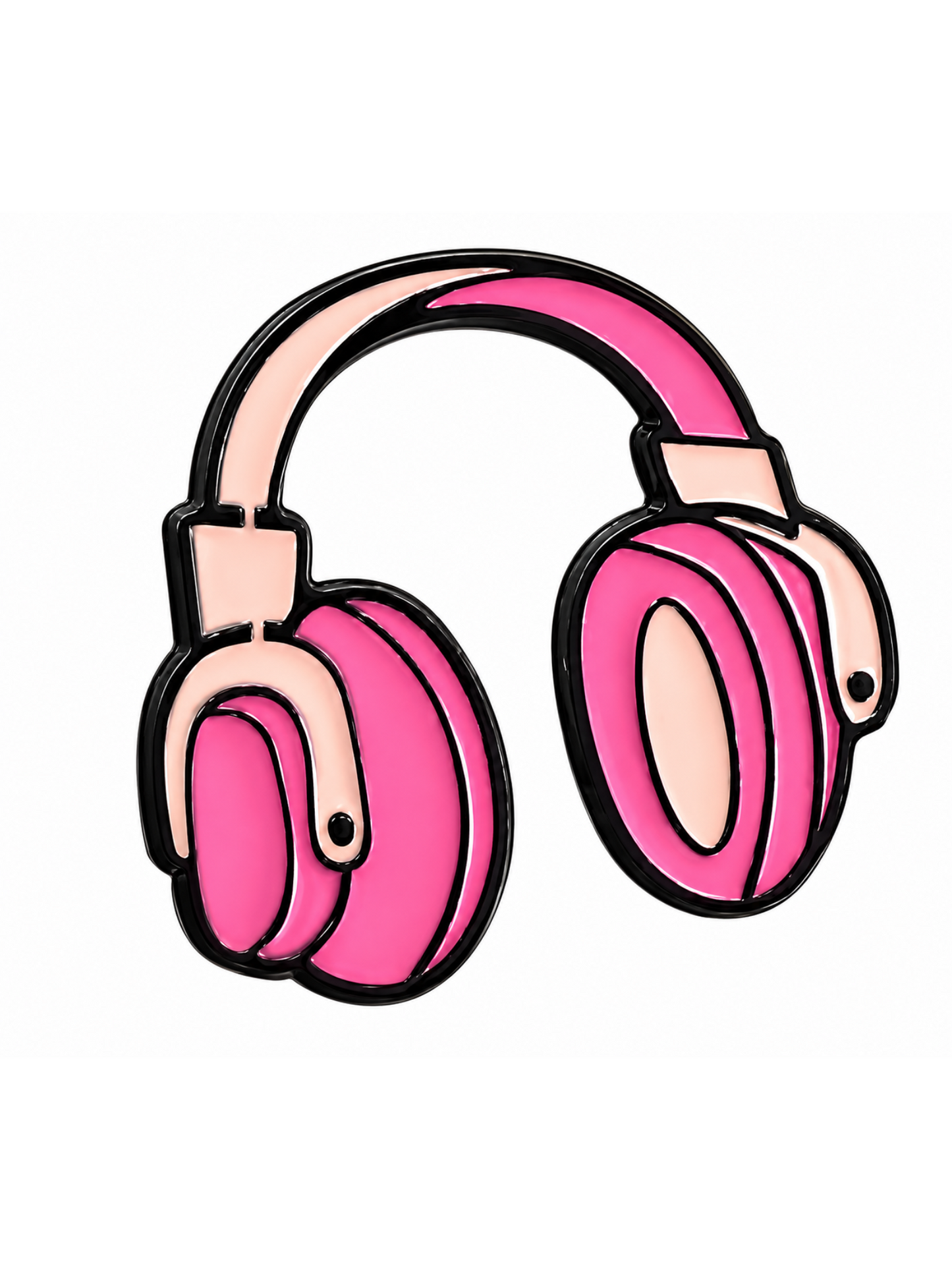 Pink Headphones Metal Phone Sticker
