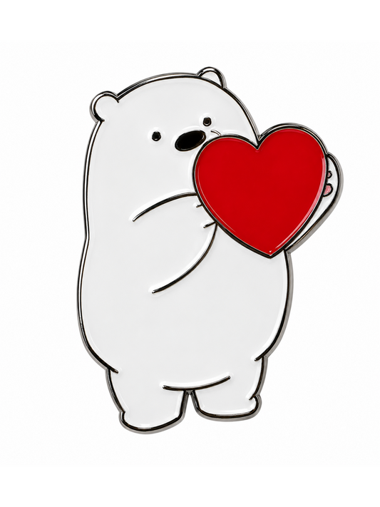 Heart hug Ice Bear Metal Phone Sticker