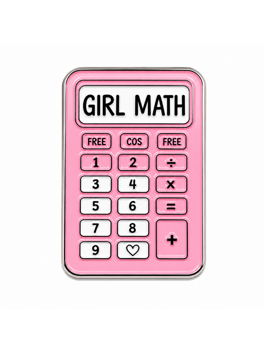 Girl Math Calculator Metal Phone Sticker
