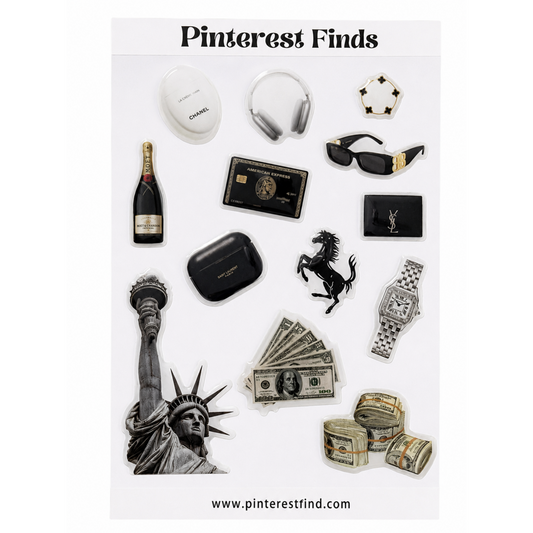 Old Money Luxe 💸 – 3D Epoxy Sticker Sheet