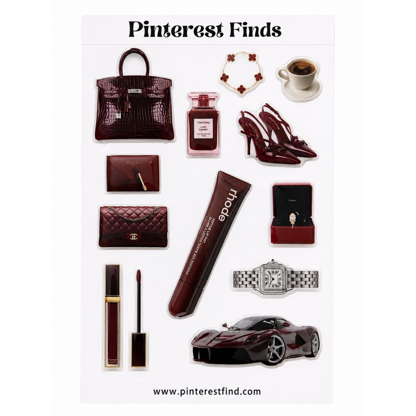 Rich Girl Era 💄 – 3D Epoxy Sticker Sheet
