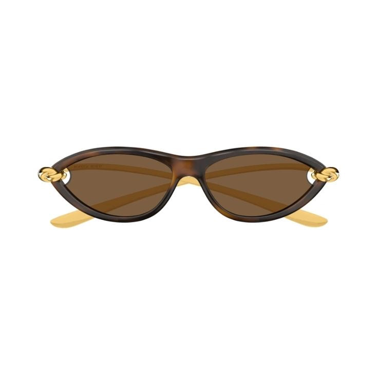 Bottega Veneta Knot Cat Eye Sunglasses - (Havana/gold/brown)