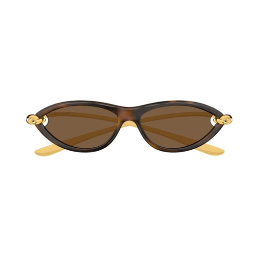 Bottega Veneta Knot Cat Eye Sunglasses - (Havana/gold/brown)