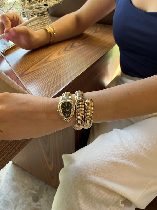 Bvlgari Replica Snake Watch - Black