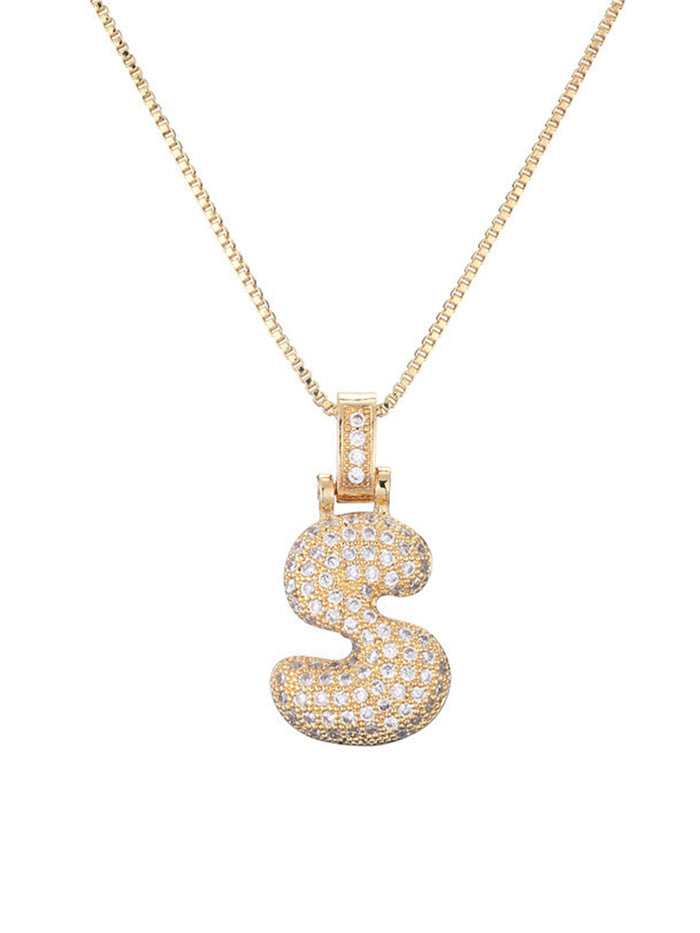 Bubble Letter Necklace – Gold | 18K Gold Plated Stainless Steel | Tarnish-Free
