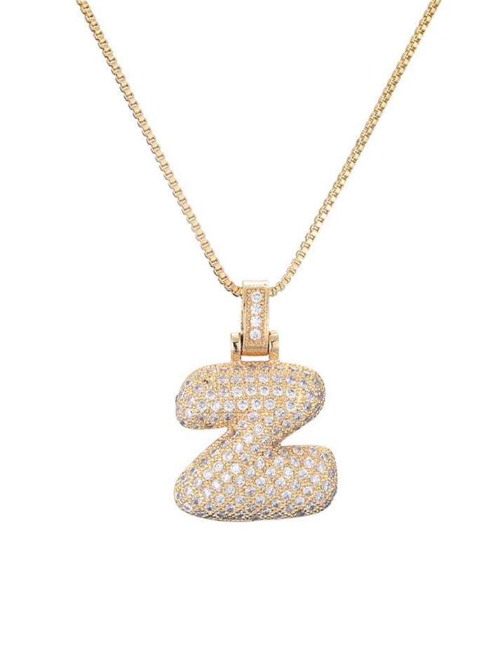 Bubble Letter Necklace – Gold | 18K Gold Plated Stainless Steel | Tarnish-Free