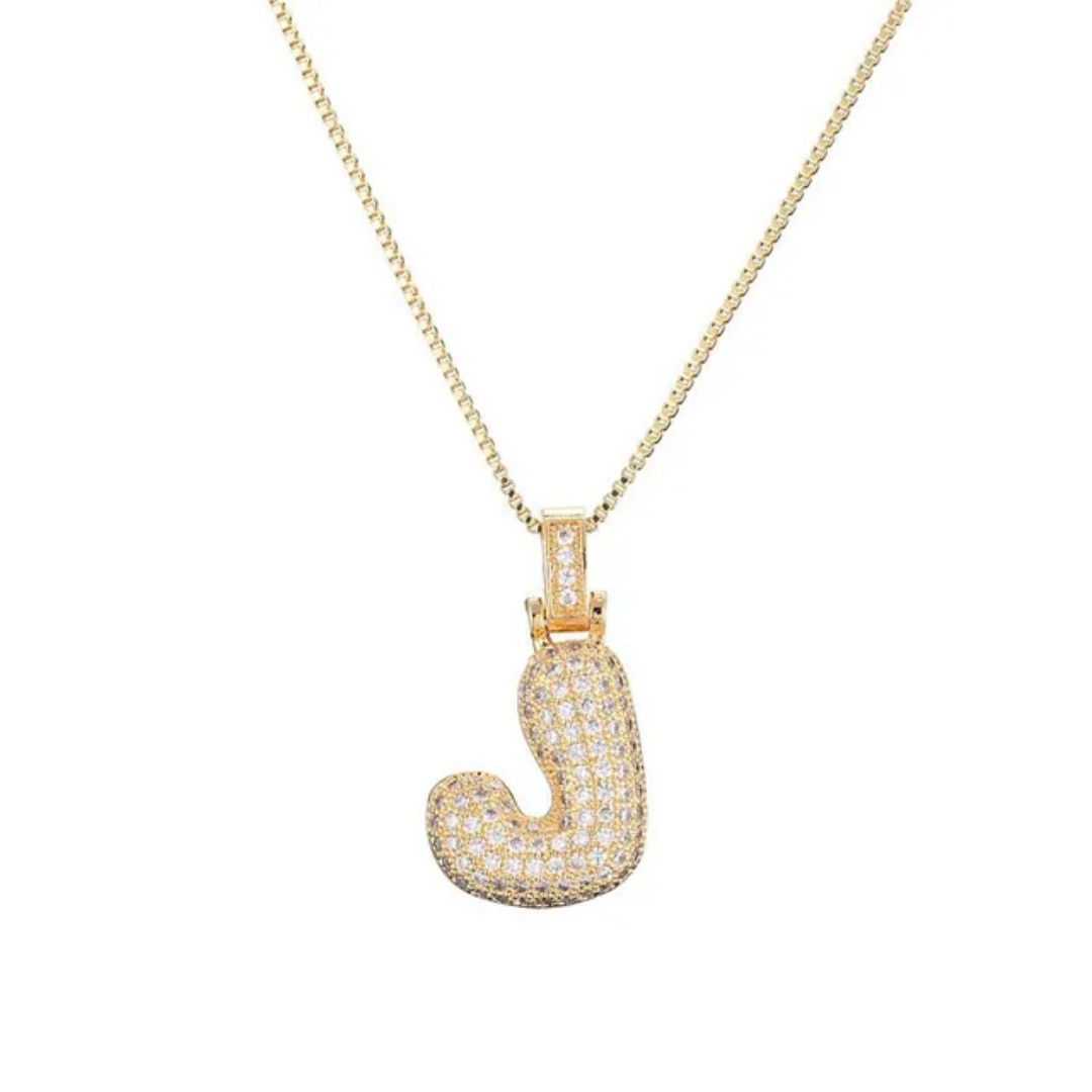 Bubble Letter Necklace – Gold | 18K Gold Plated Stainless Steel | Tarnish-Free