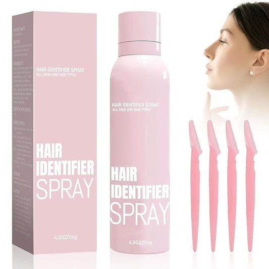 Hair Identifier Spray with 4 Facial Razor