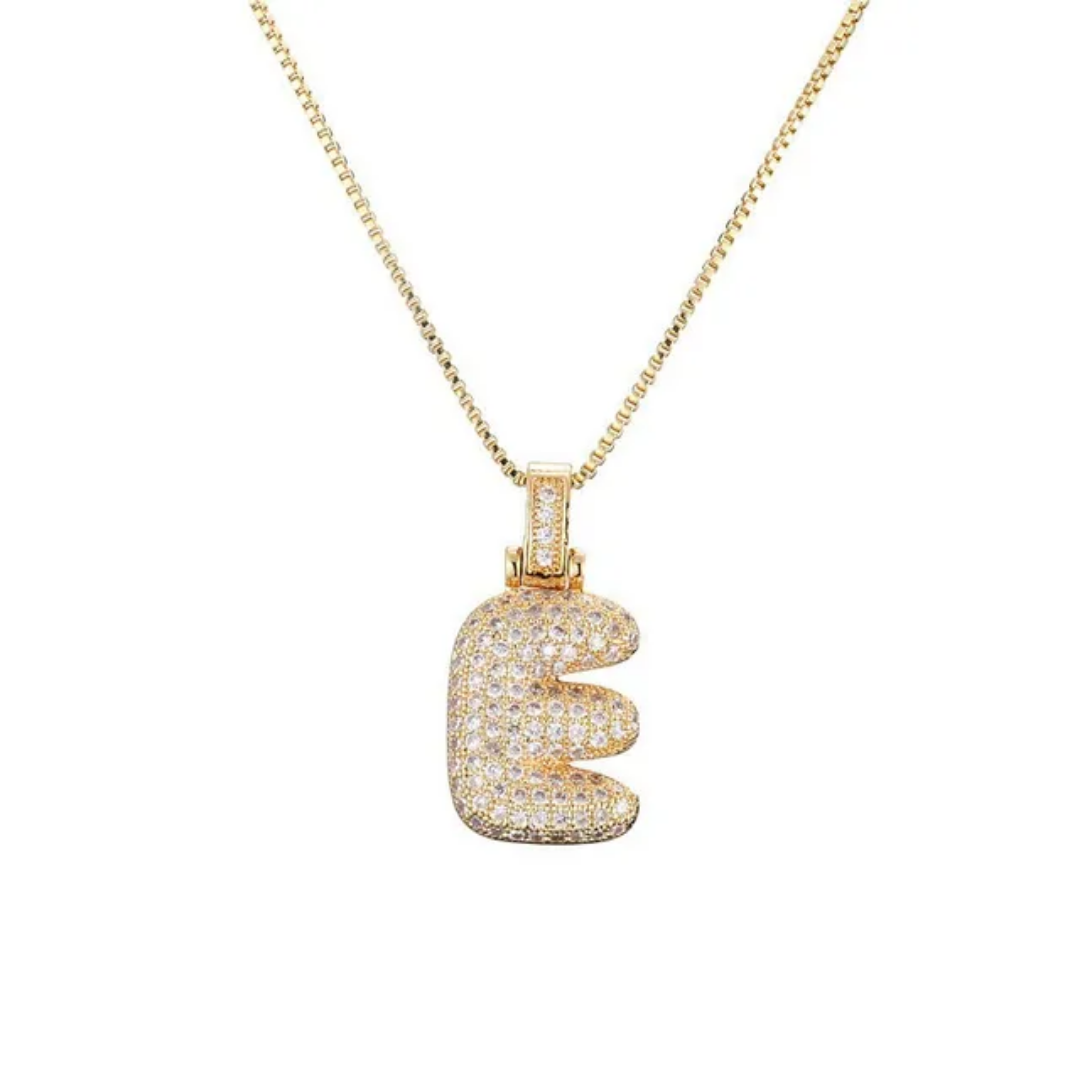 Bubble Letter Necklace – Gold | 18K Gold Plated Stainless Steel | Tarnish-Free
