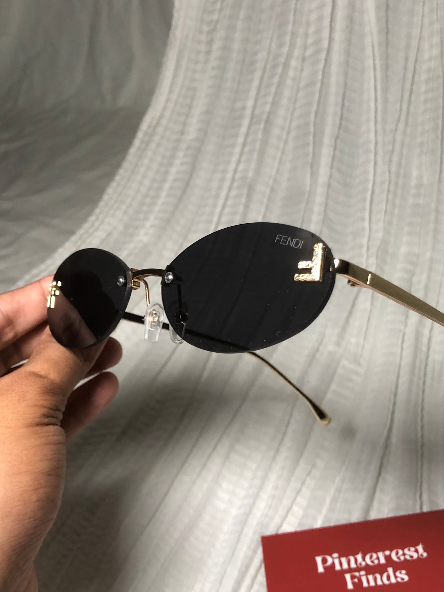 Fendi First Crystal Oval Sunglasses