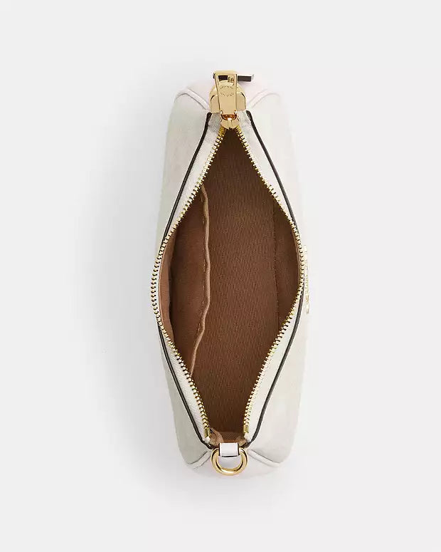 Coach Teri Shoulder Bag Dupe – Signature Canvas (Gold/White/Chalk) | Luxury-Inspired Design