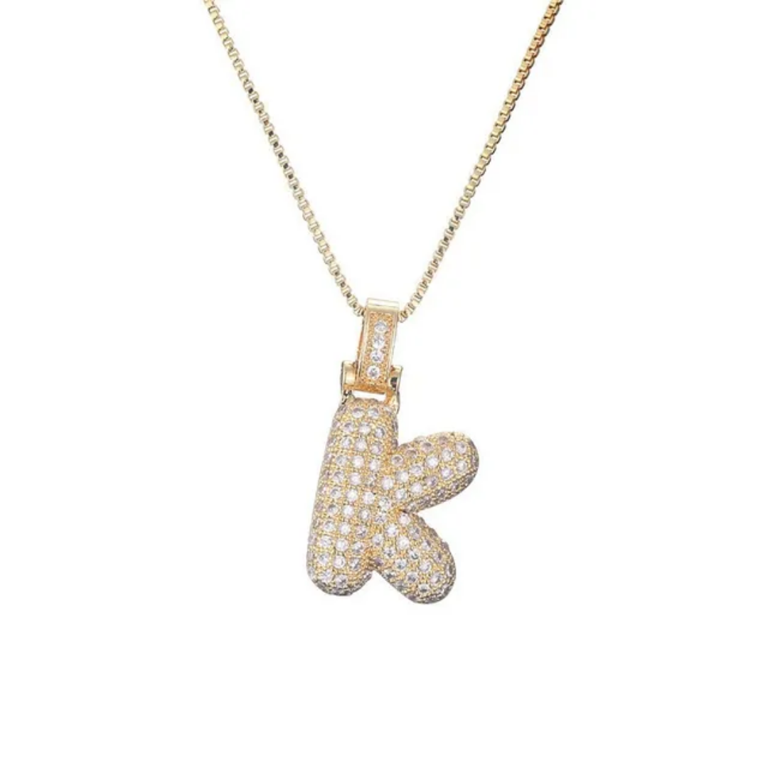 Bubble Letter Necklace – Gold | 18K Gold Plated Stainless Steel | Tarnish-Free