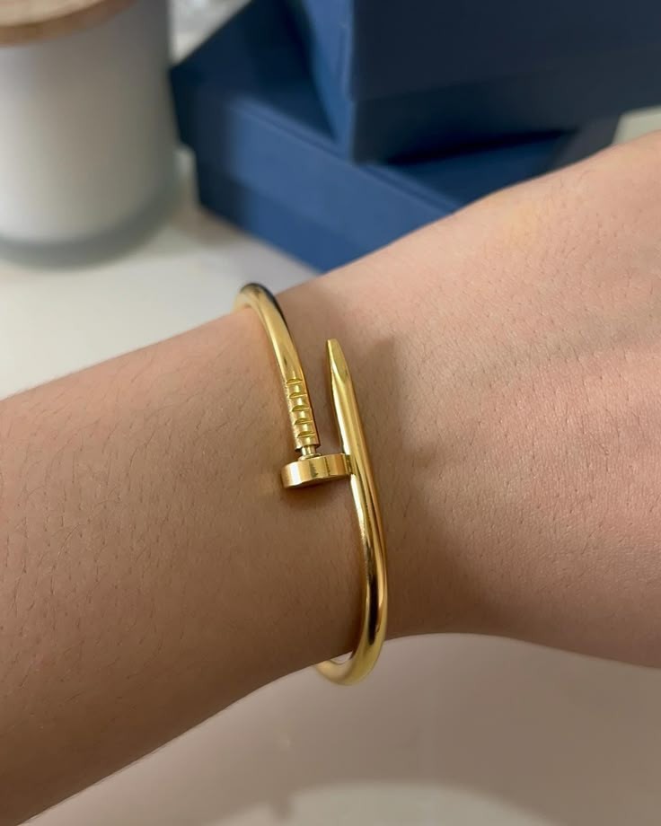 Cartier Nail Bracelet | Stainless Steel | 18K Gold Plated
