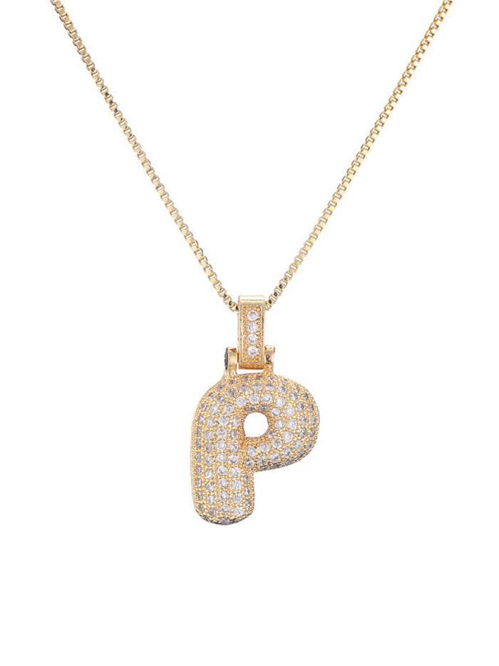 Bubble Letter Necklace – Gold | 18K Gold Plated Stainless Steel | Tarnish-Free
