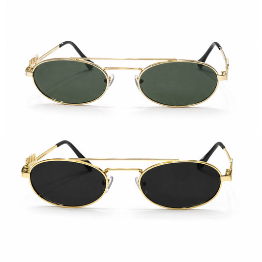 MIU MIU Aurelio Oval Gold Metal Frame Sunglasses