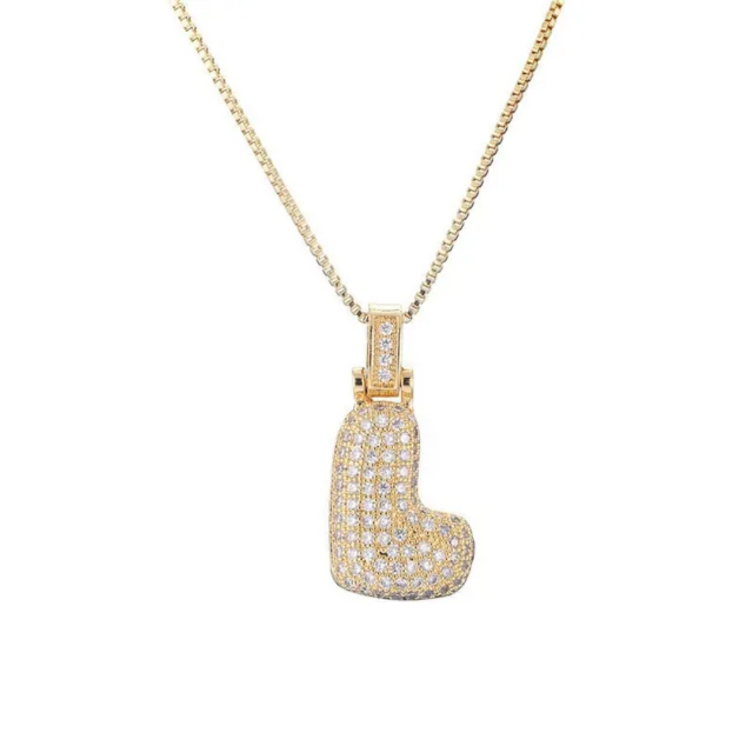 Bubble Letter Necklace – Gold | 18K Gold Plated Stainless Steel | Tarnish-Free