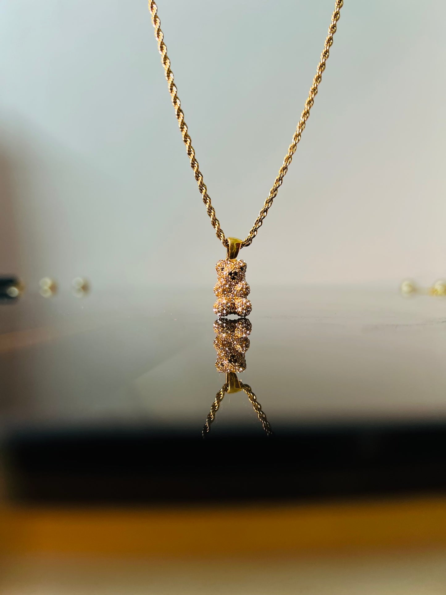 Teddy Bear Necklace | Stainless Steel | 18K Gold Plated | Tarnish-Free