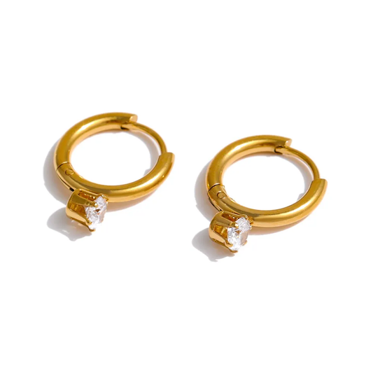 Minimalist Small Huggie Earrings | Stainless Steel | 18K Gold Plated