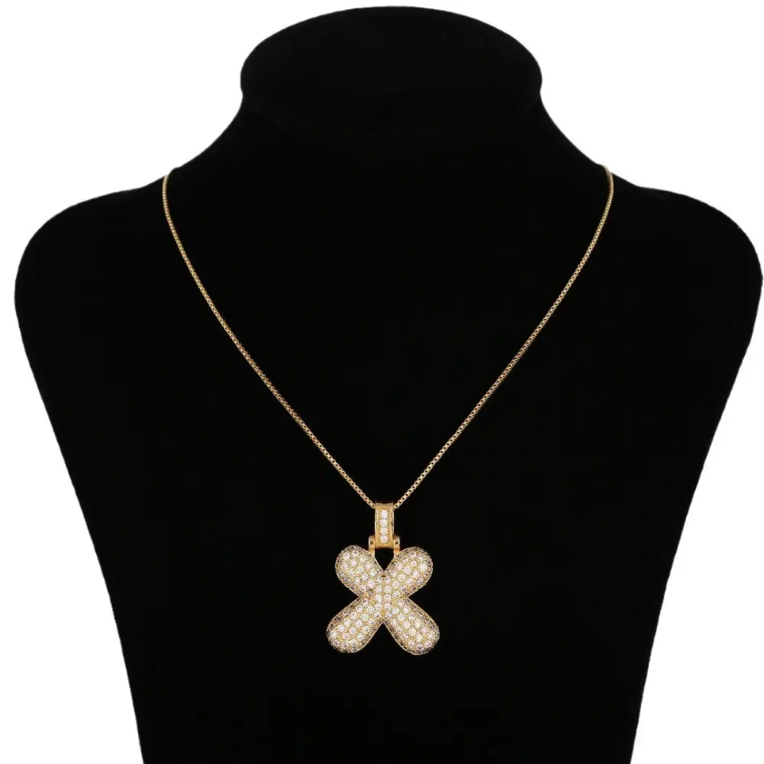 Bubble Letter Necklace – Gold | 18K Gold Plated Stainless Steel | Tarnish-Free