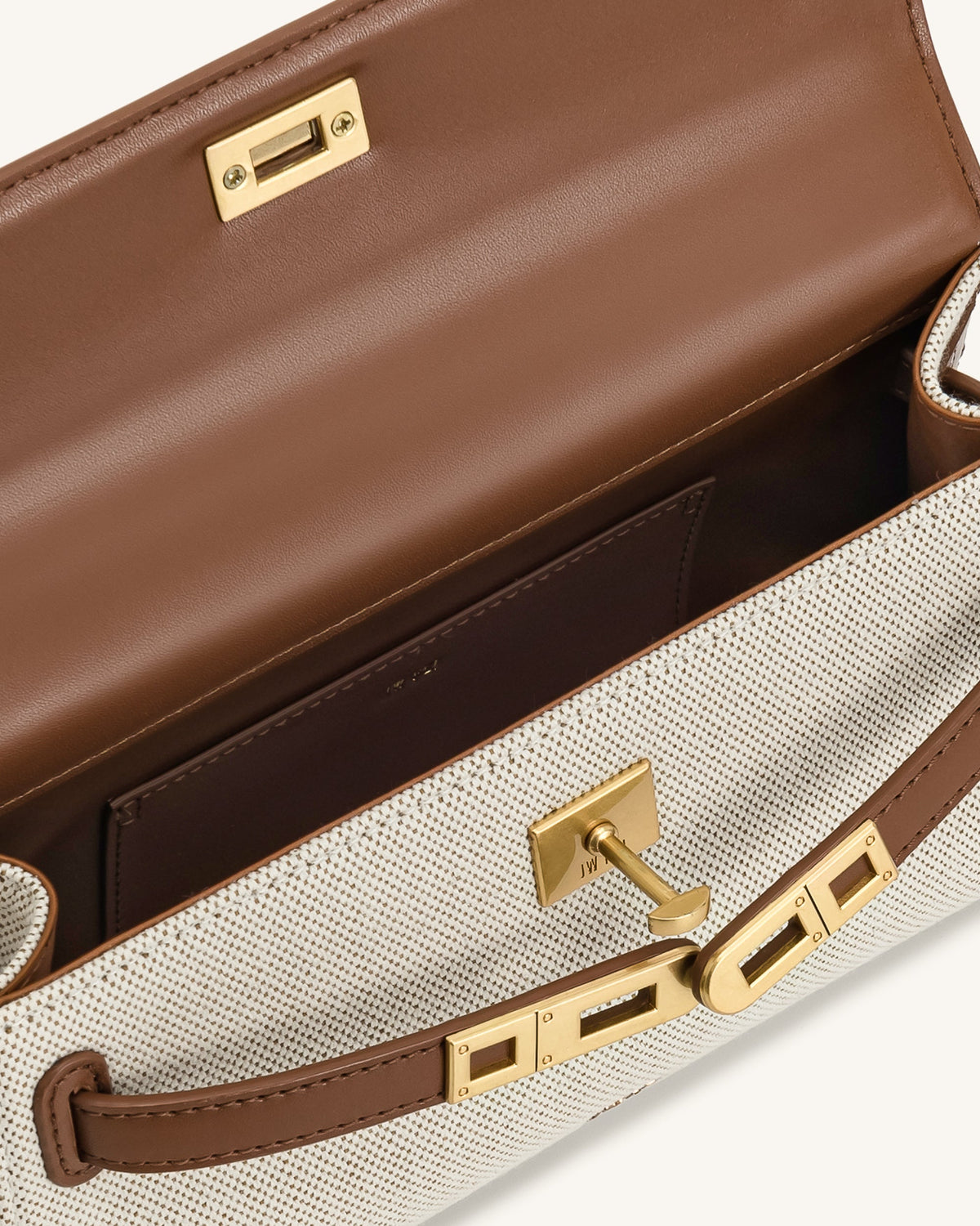 JW PIE - Noor Top Handle Bag - Brown Canvas