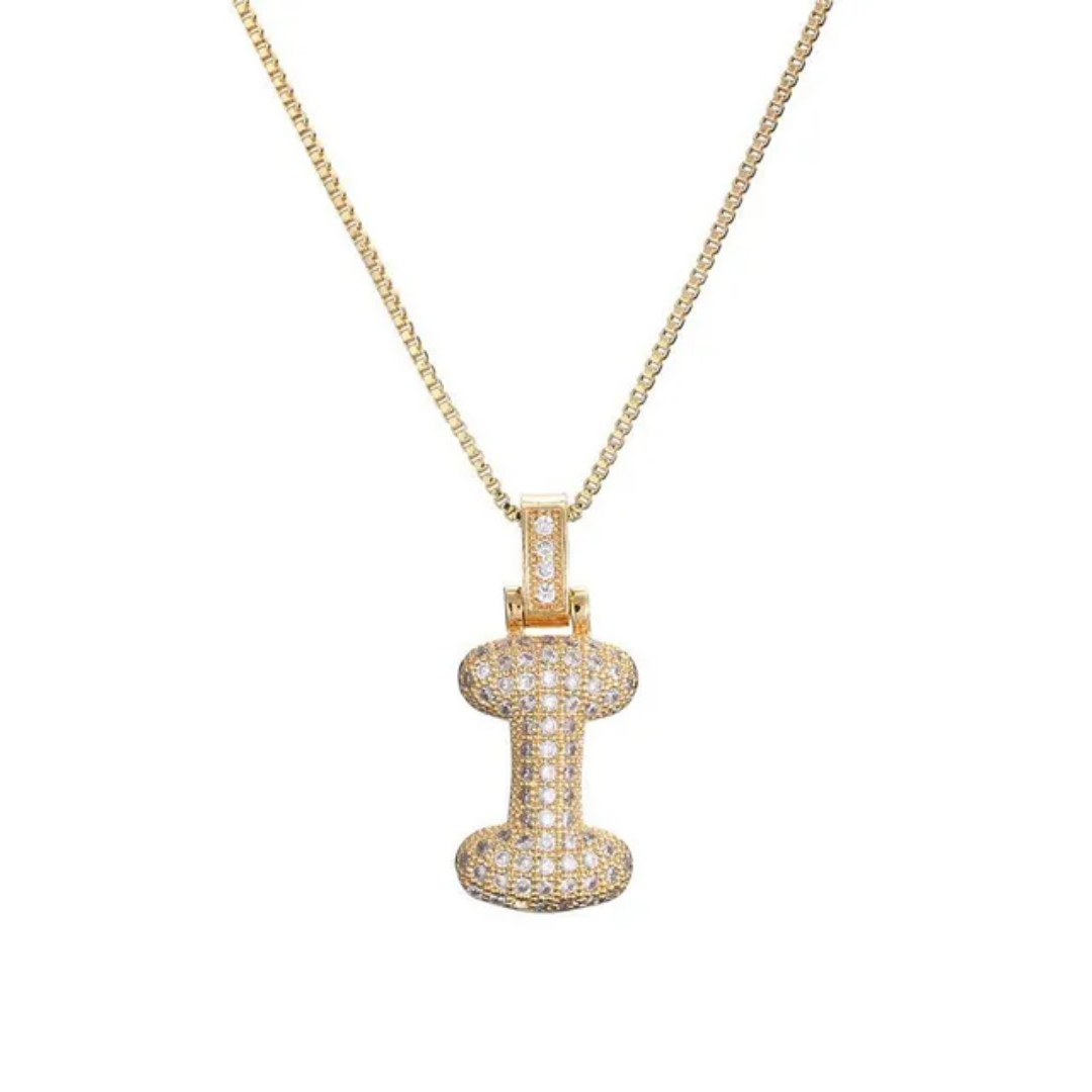 Bubble Letter Necklace – Gold | 18K Gold Plated Stainless Steel | Tarnish-Free