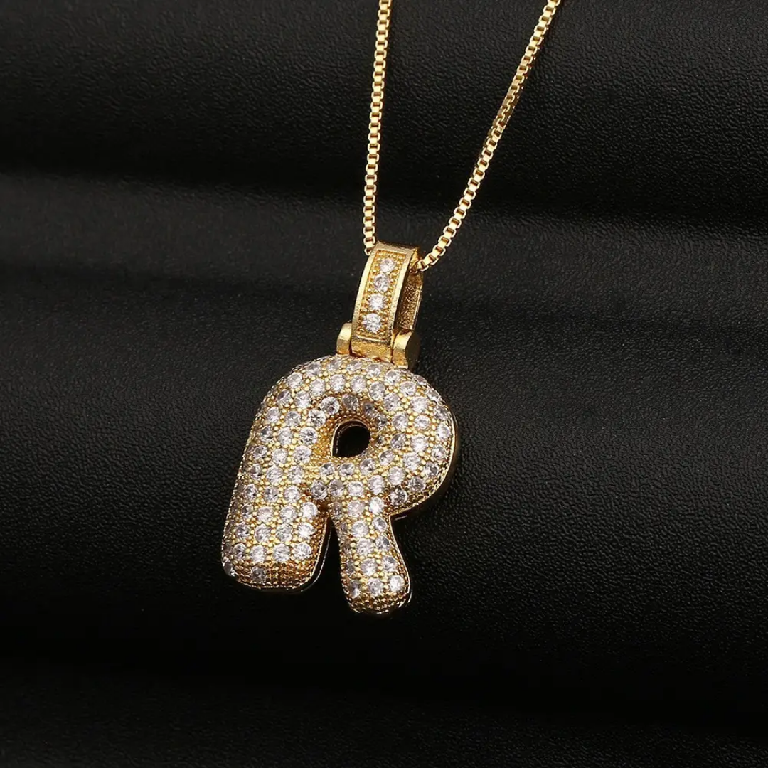 Bubble Letter Necklace – Gold | 18K Gold Plated Stainless Steel | Tarnish-Free