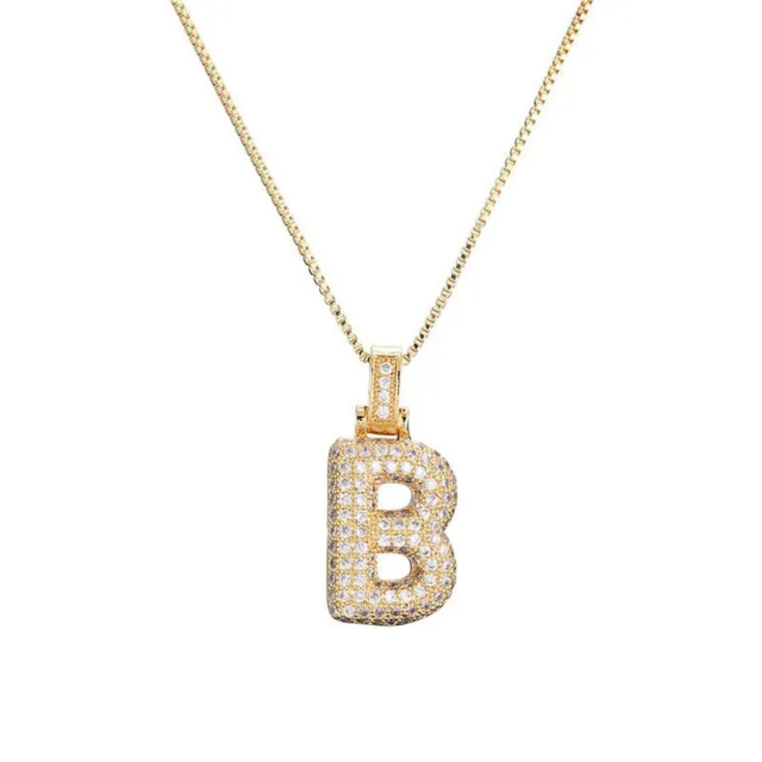 Bubble Letter Necklace – Gold | 18K Gold Plated Stainless Steel | Tarnish-Free
