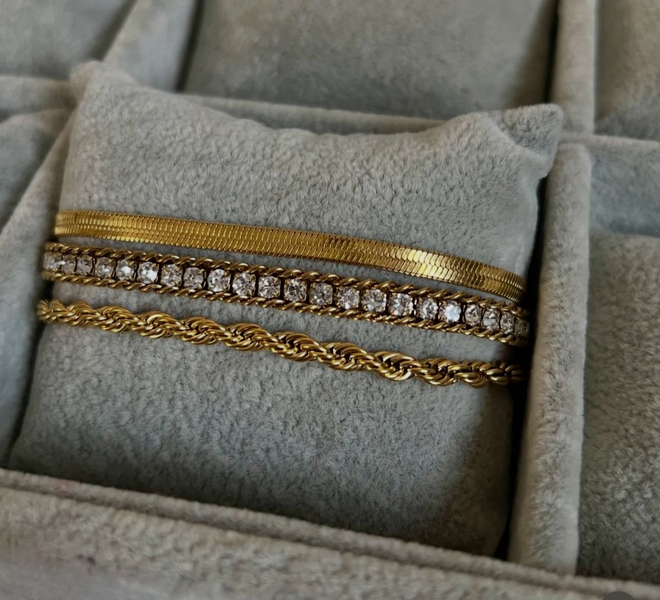 Stack Of Three Bracelet | Stainless Steel | 18K Gold Plated